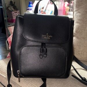 Kate Spade Black Textured Backpack